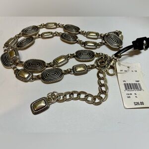Silver tone chain belt